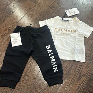 New Balmain tshirt and sweat pant with tags